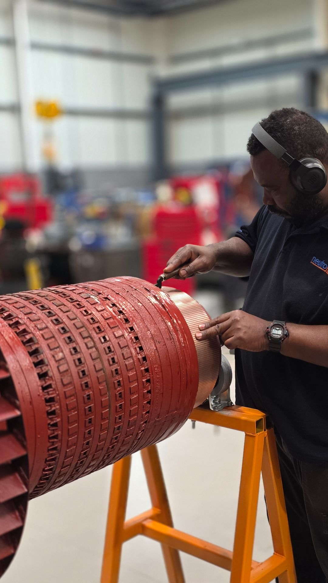 DC Motor Rewind & Repair Services by Neutronic Technologies, featuring expert DC motor rewinding, refurbishment, and quality inspection in a specialist repair facility.