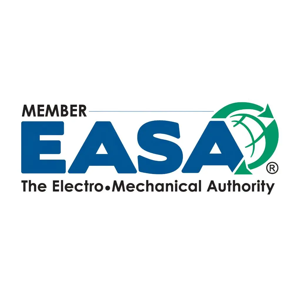 EASA Member certification logo representing electro-mechanical engineering standards and industrial repair expertise.